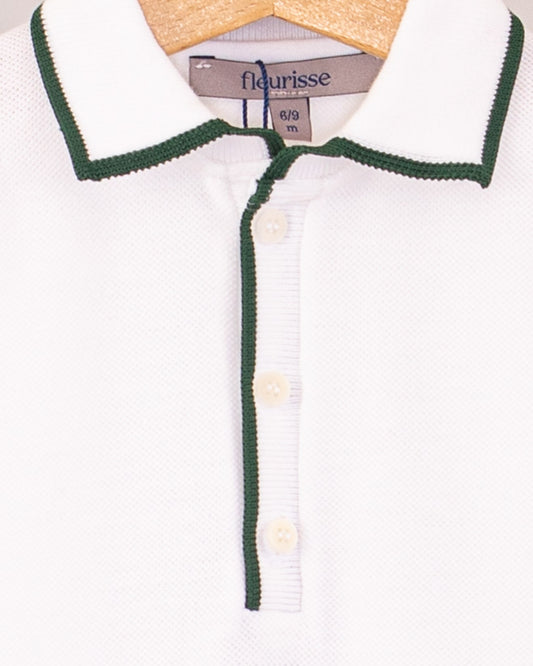 Polo Long Sleeve Onesie Italian Hunter Trim Piquet - Onesie