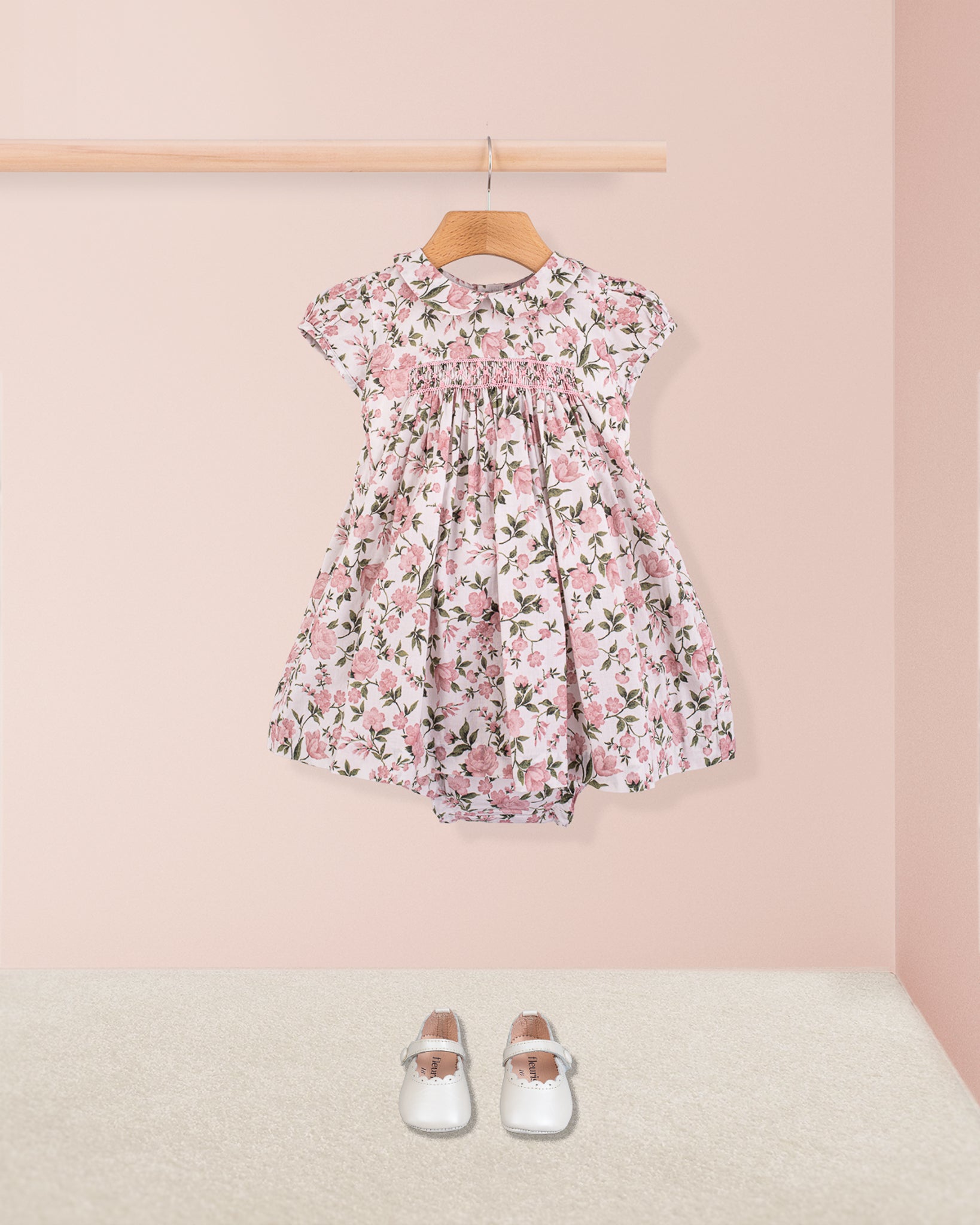 Baby Madeline French Blush Rosebush Set - Baby Dress