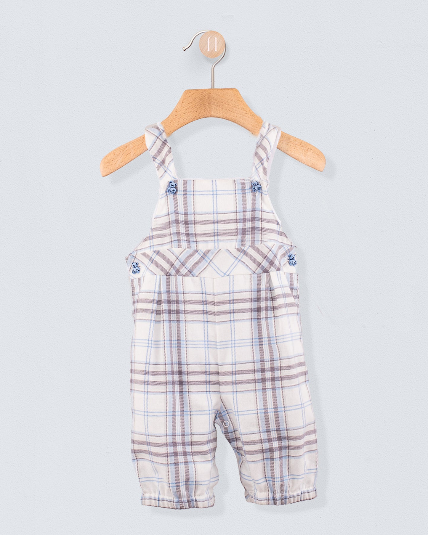 Bear Italian Blue Plaid Shortall - Romper