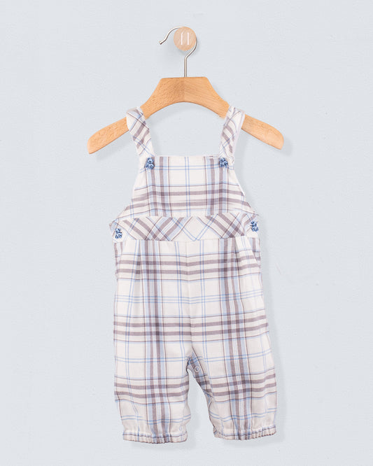 Bear Italian Blue Plaid Shortall - Romper