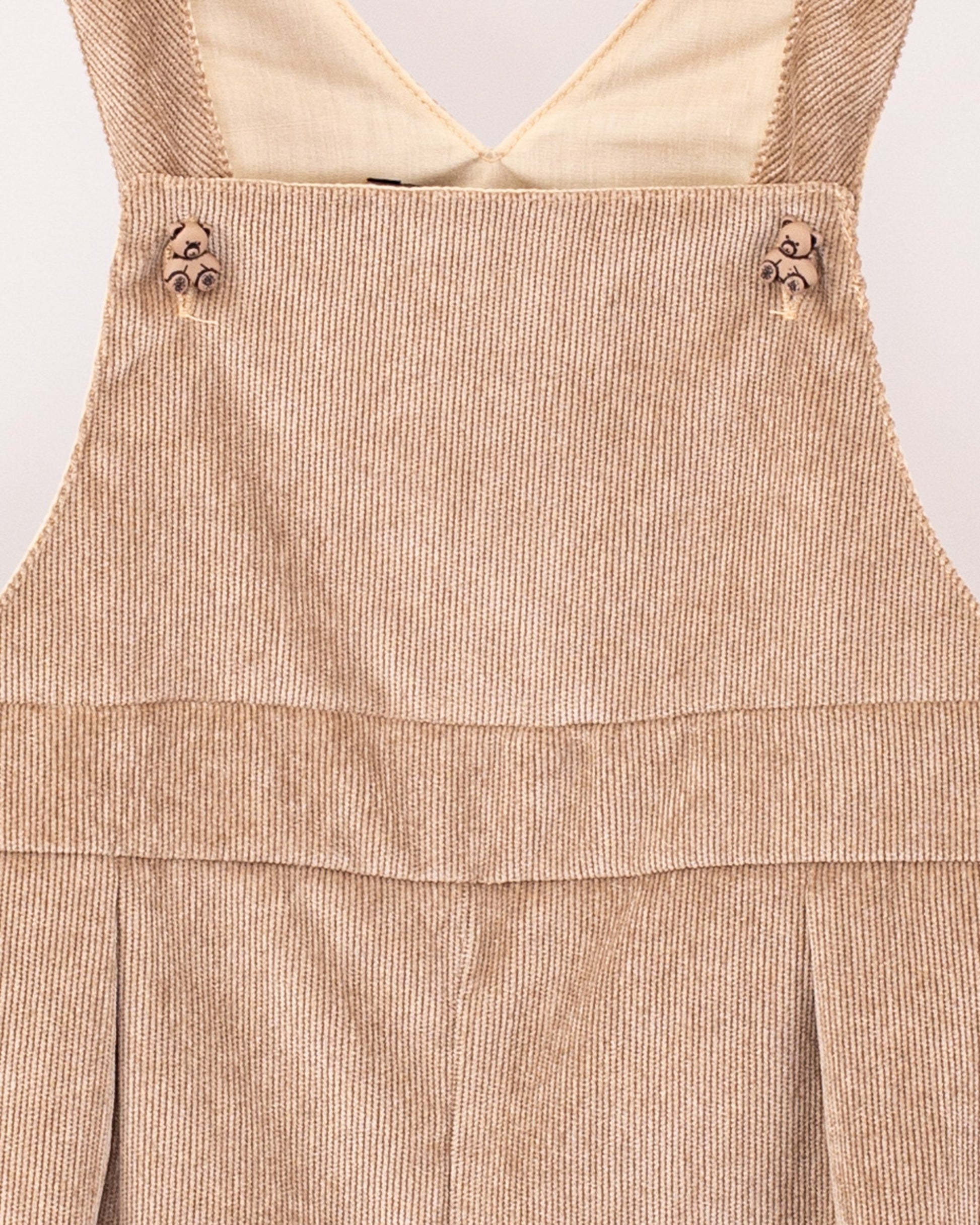 Beige Soft Corduroy Overall - Romper