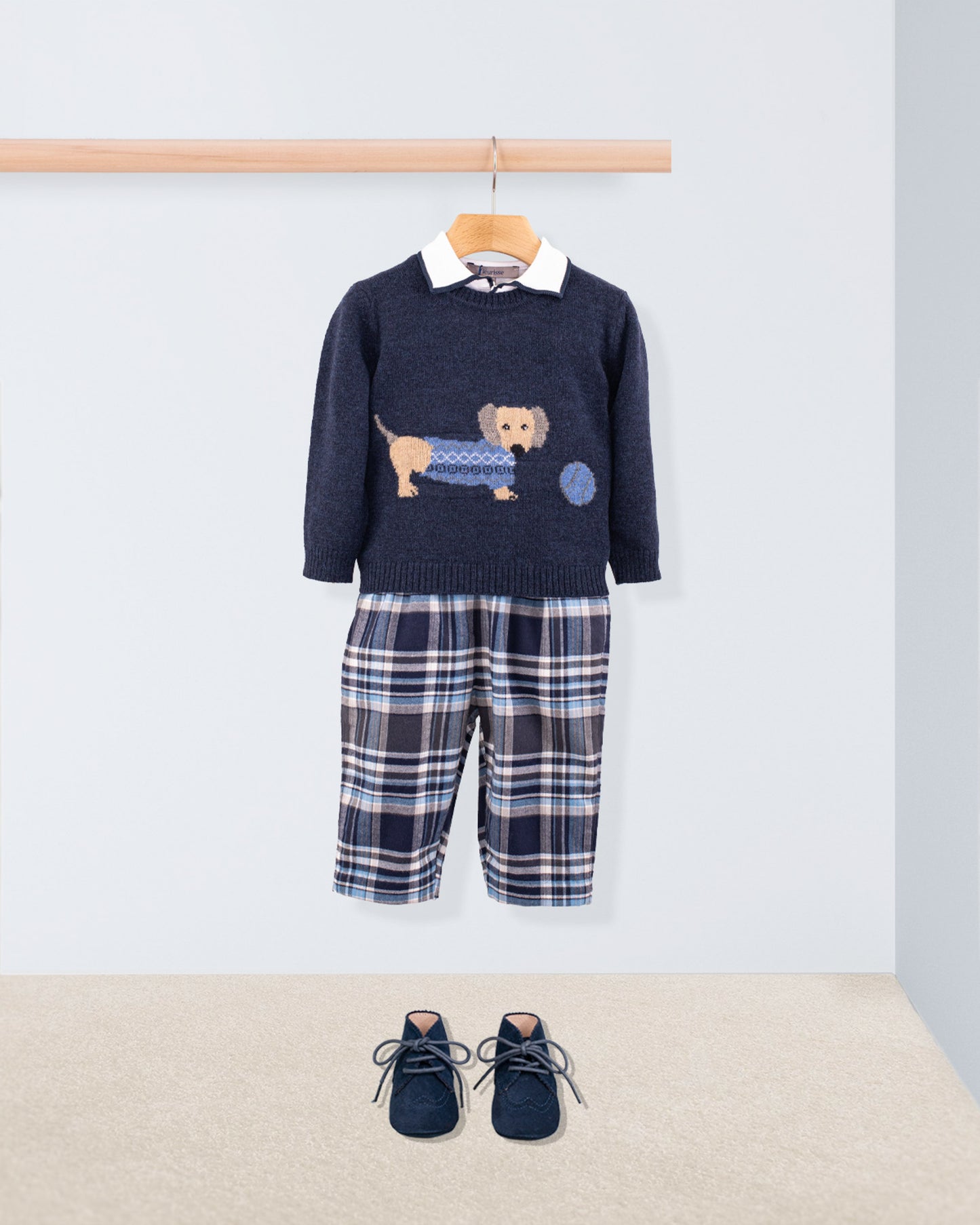 Dachshund Navy Mélange Sweater - Sweater