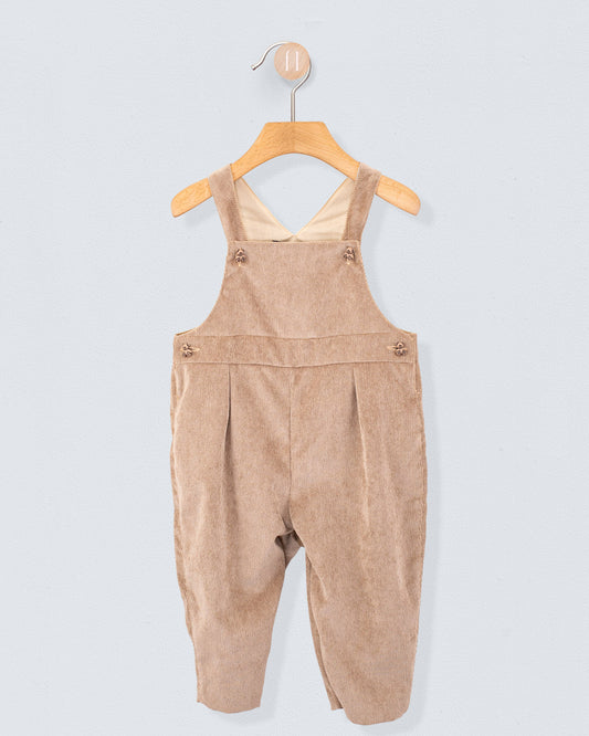 Beige Soft Corduroy Overall - Romper