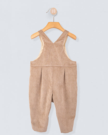 Beige Soft Corduroy Overall - Romper