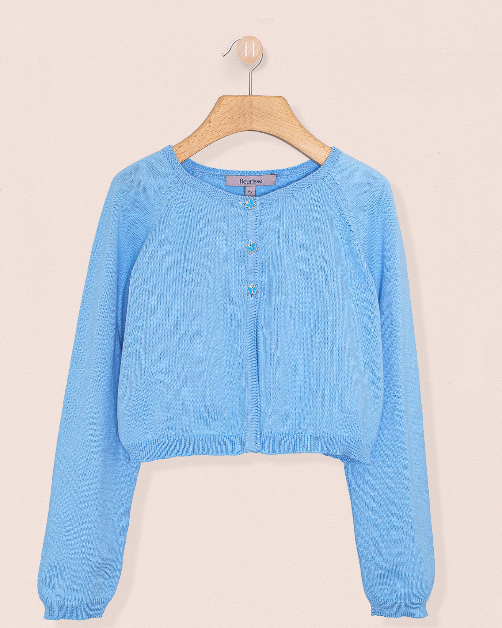 Betsy Horizon Blue with Butterfly Buttons - Cardigan