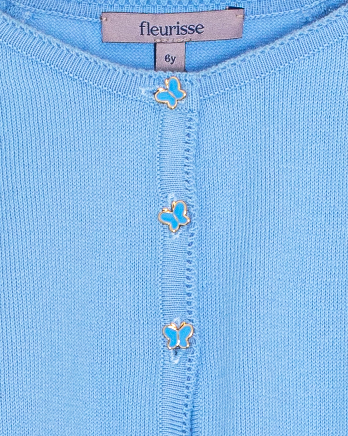 Betsy Horizon Blue with Butterfly Buttons - Cardigan