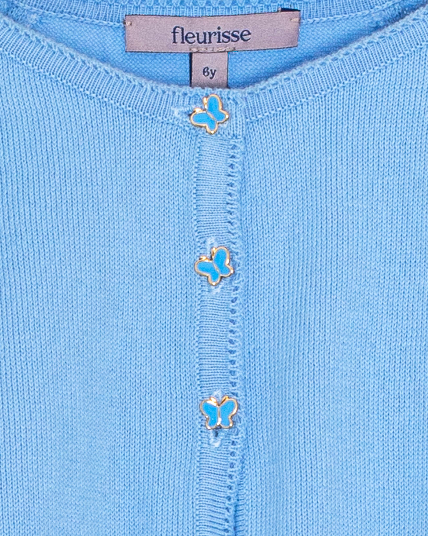 Betsy Horizon Blue with Butterfly Buttons - Cardigan