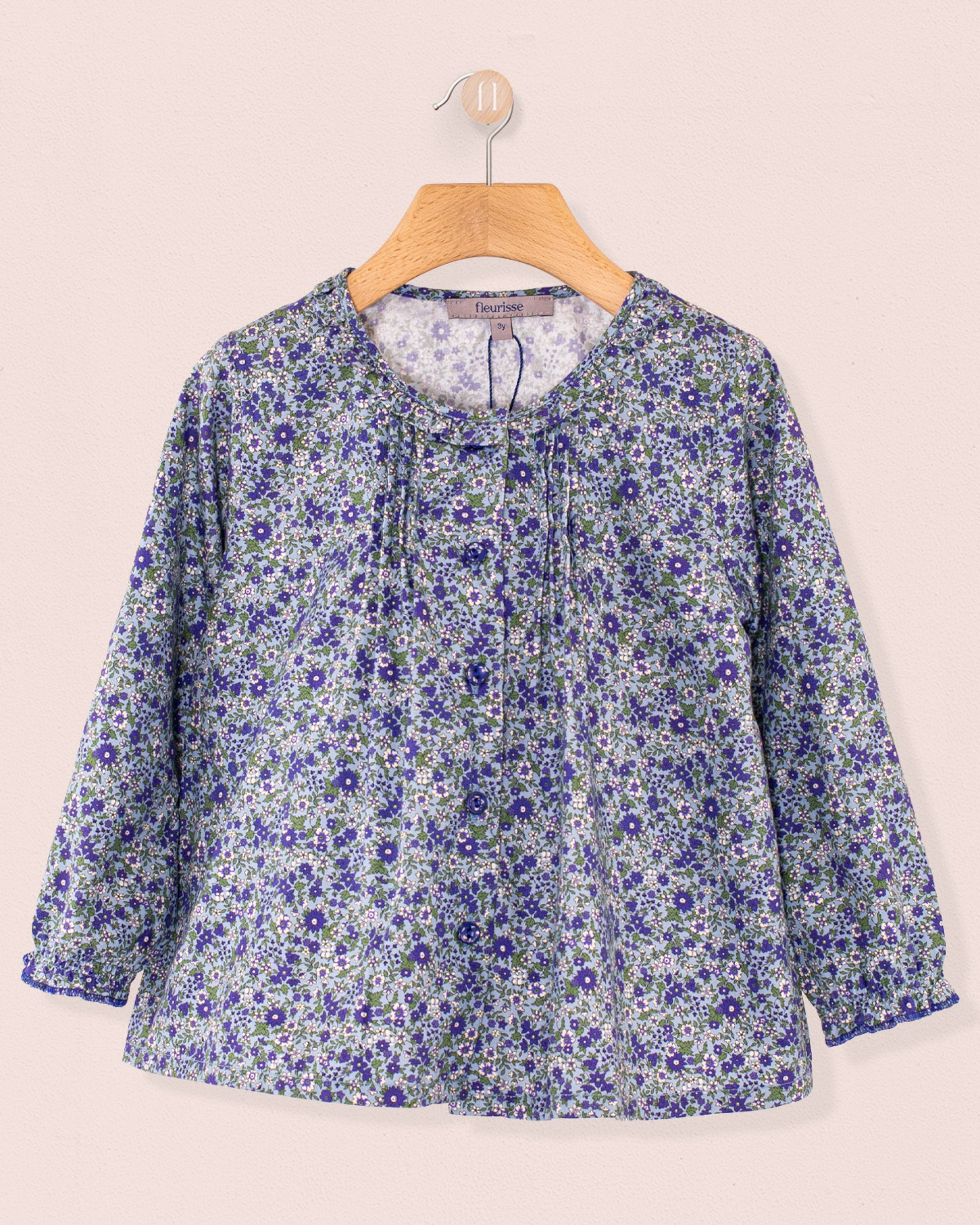 Ruffle Mini Blue Floral Twill Tunic - Tunic