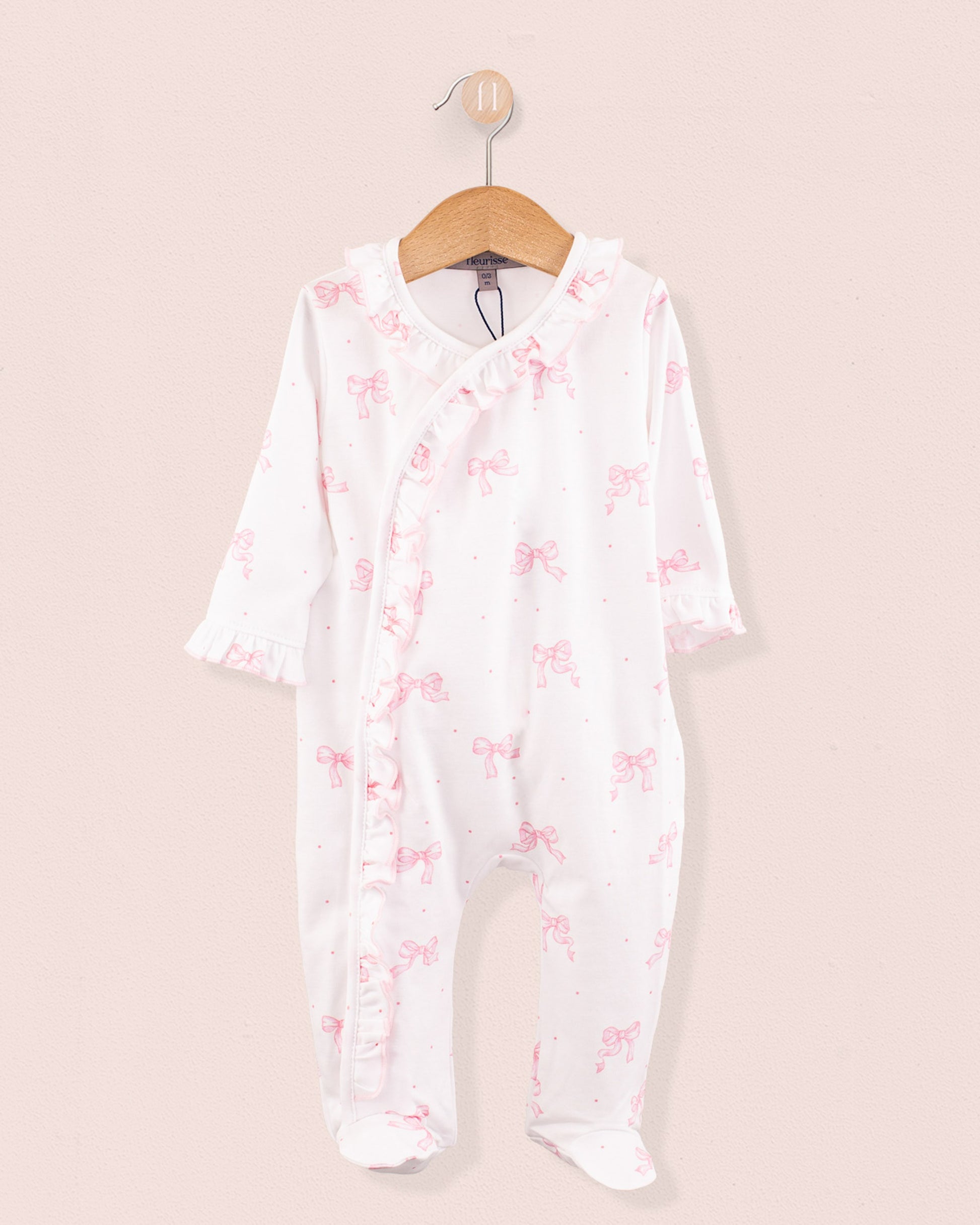 Pima Bows Pink Ruffle Stretchie - Stretchie