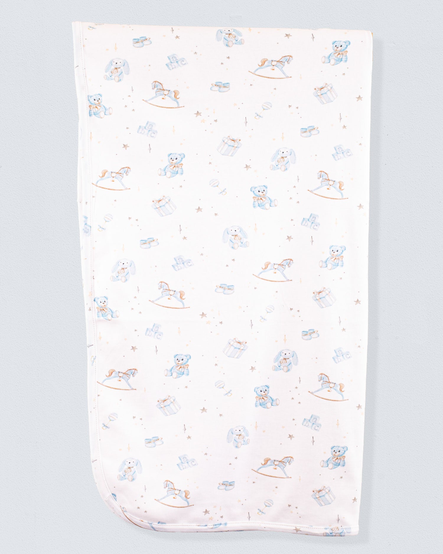 Pima Blue Toys Receiving Blanket