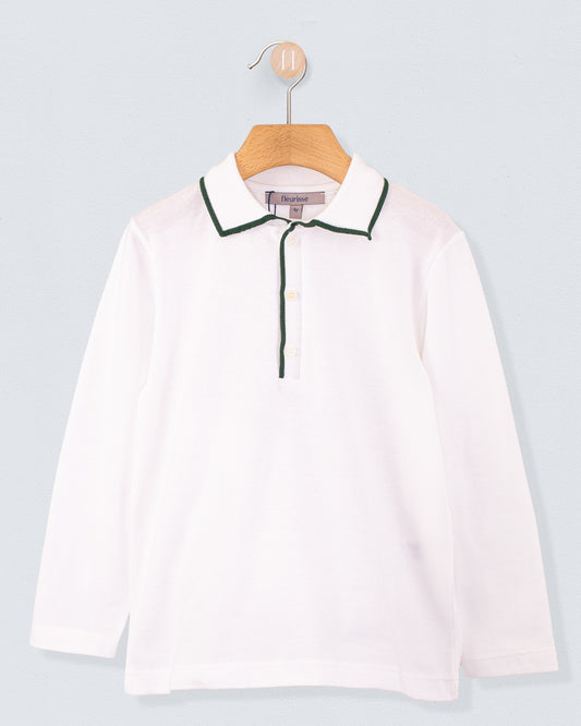 Polo Long Sleeve Hunter Trim Pique - Shirt