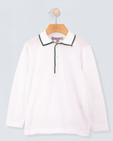 Polo Shirt Long Sleeve Hunter Trim Pique
