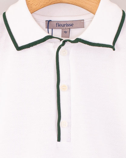 Polo Long Sleeve Hunter Trim Pique - Shirt