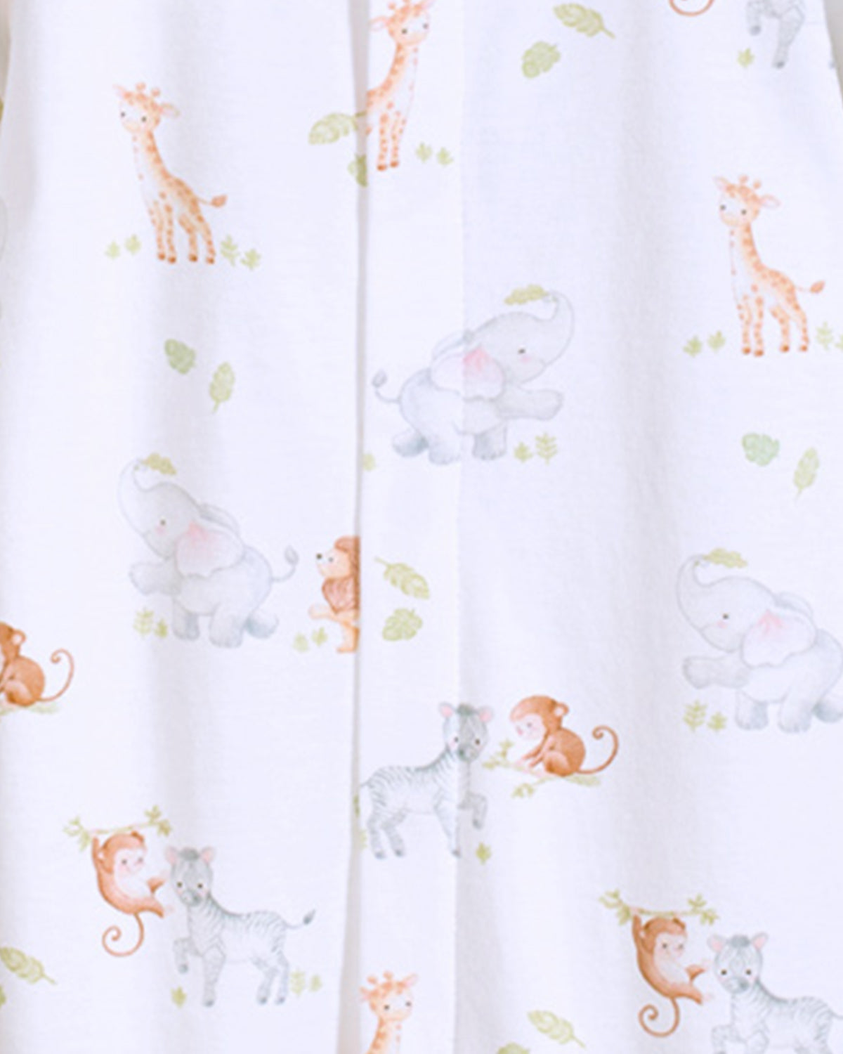 Flannel fabric with animal pattern on a white background