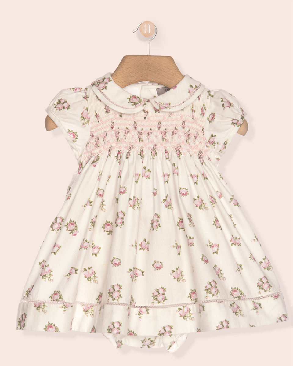 Baby Emmy Elegant Rosebuds Smocked Dress Set