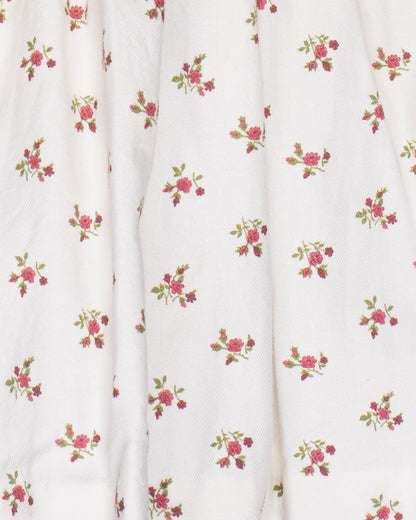 Floral pattern on a white fabric background