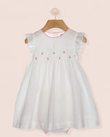 Baby Honor Strawberry Embroidered Smocked Set