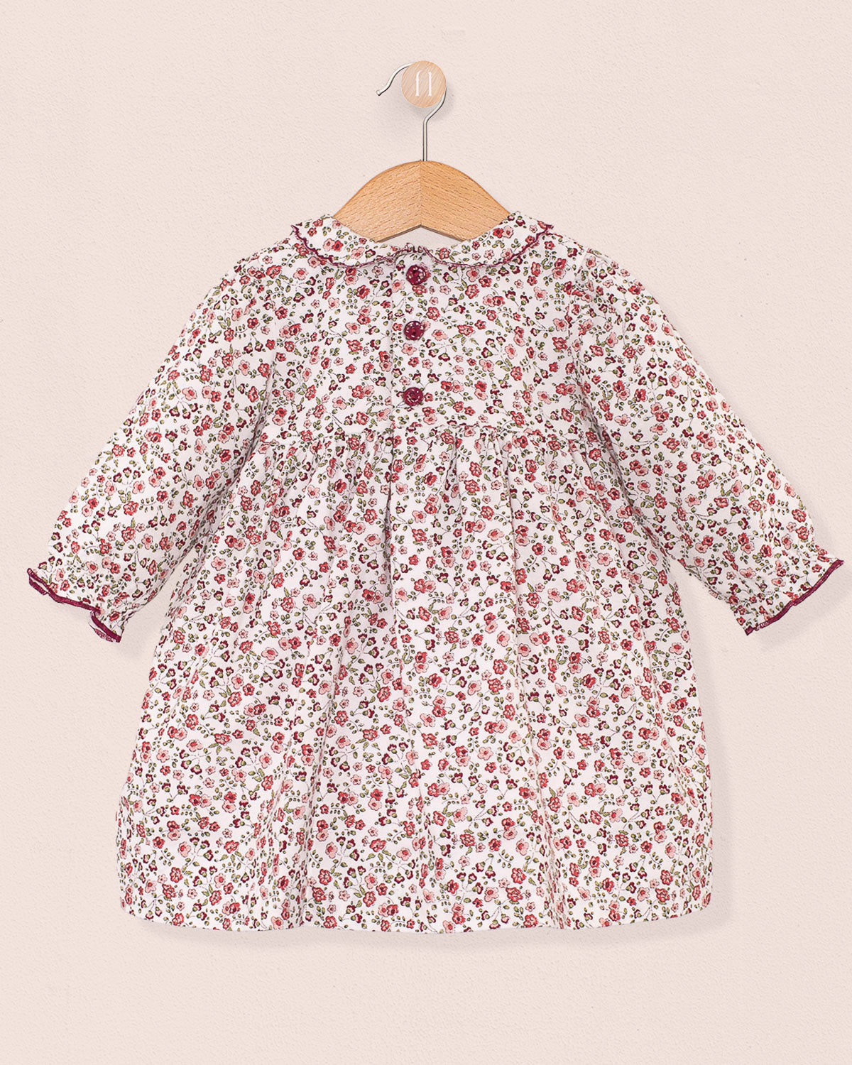 Baby Madeline Belina Small Burgundy Floral Dress - Baby Dress