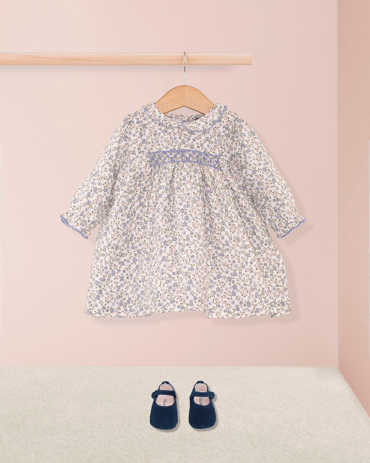 Baby Madeline Belina Delicate Blue Floral Dress - Baby Dress