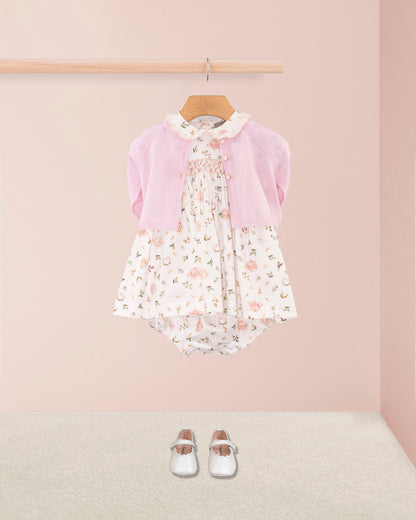Baby Victoria Soft Pink Rosebuds Dress Set - Baby Dress
