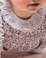 Onesie Italian Embroidered Red Dots Ruffle