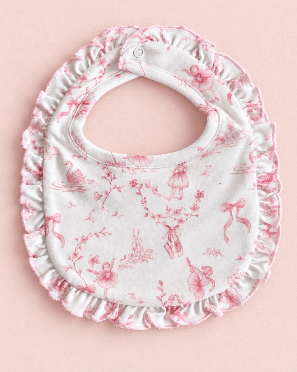 Pima Ballerina Toile Ruffle Bib