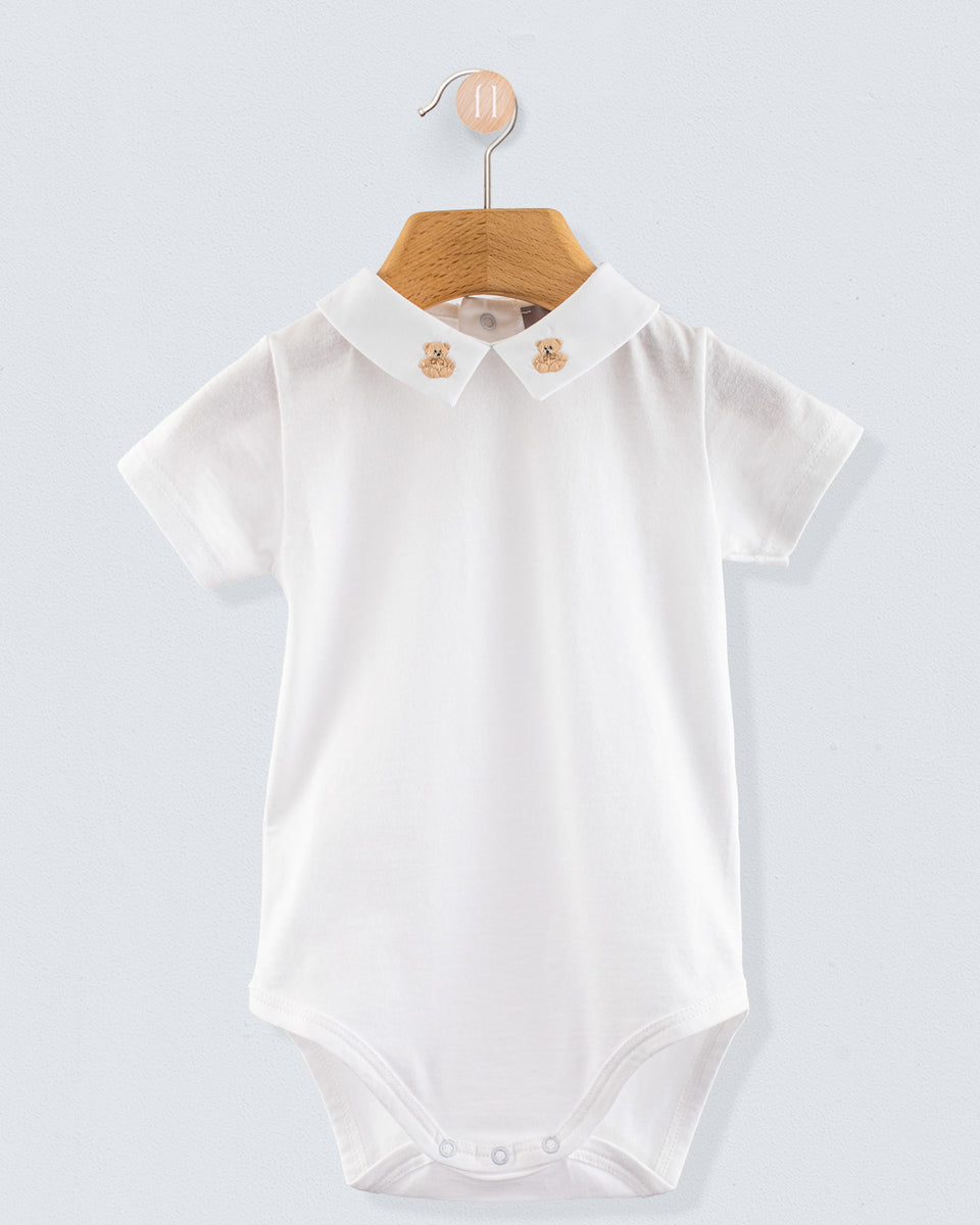 Andreas Onesie Embroidered Beige Bear