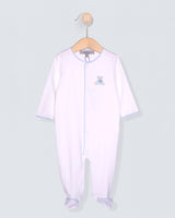 Pima Light Blue Bear Embroidered Stretchie