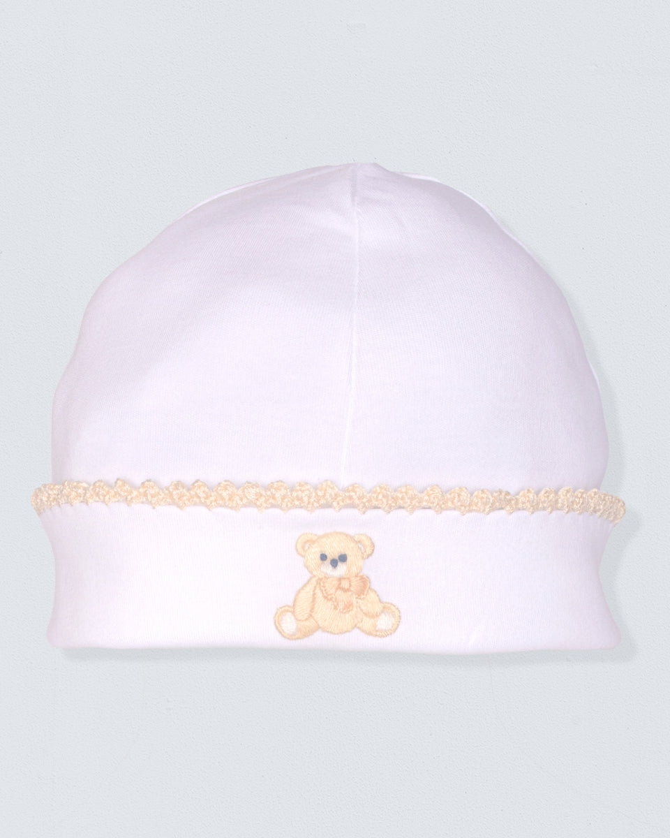 Pima Beige Bear Embroidered Hat