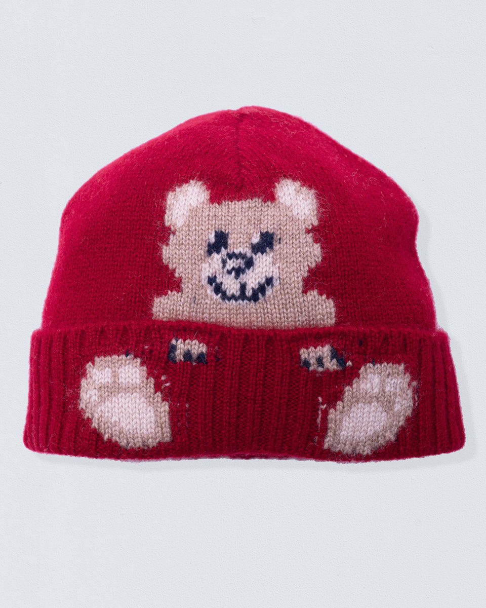 Bear Holly Red Cashmere Hat