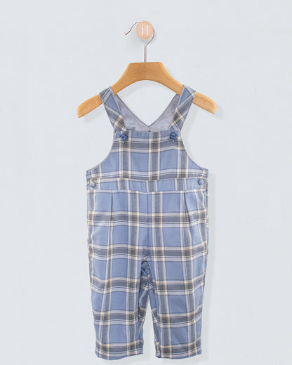 Bear Italian Grey Plaid Flannel Overall - Romper