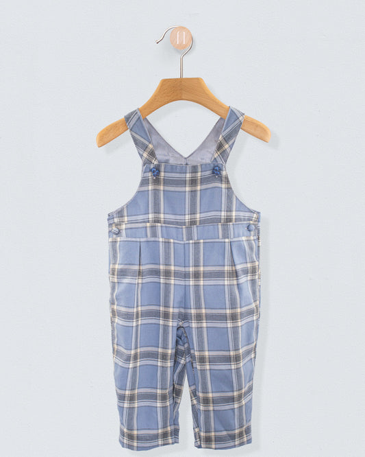 Bear Italian Grey Plaid Flannel Overall - Romper