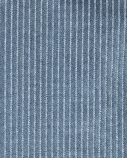 Close-up of blue fabric with vertical stripes