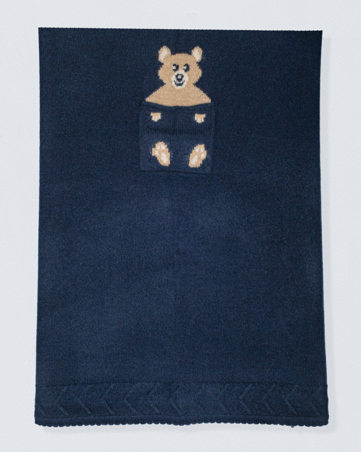Bear Navy Cashmere Blanket