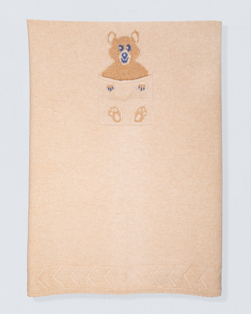 Bear Oatmeal Cashmere Blanket