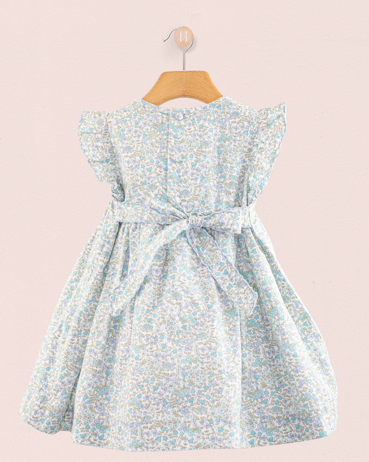 Beatrice Garden Blue Smock - Smocked Dress