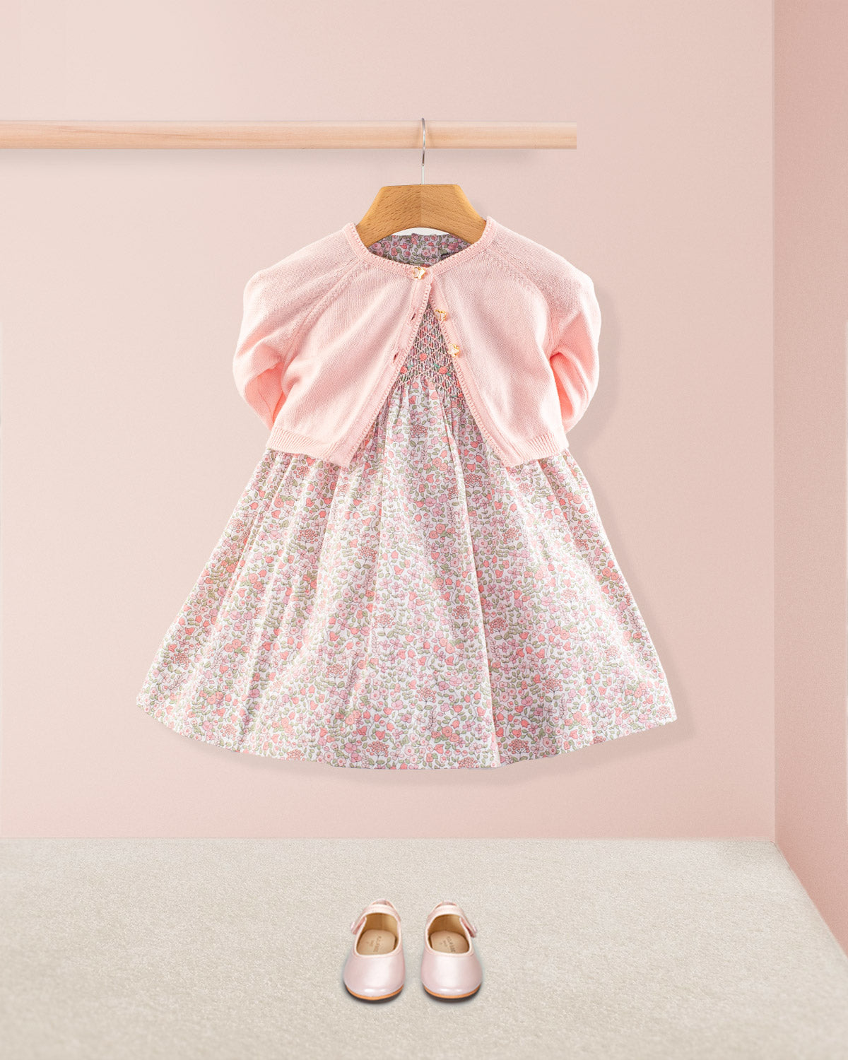 Beatrice Garden Pink Smocked Dress Beatrice Garden Pink Smocked Dress