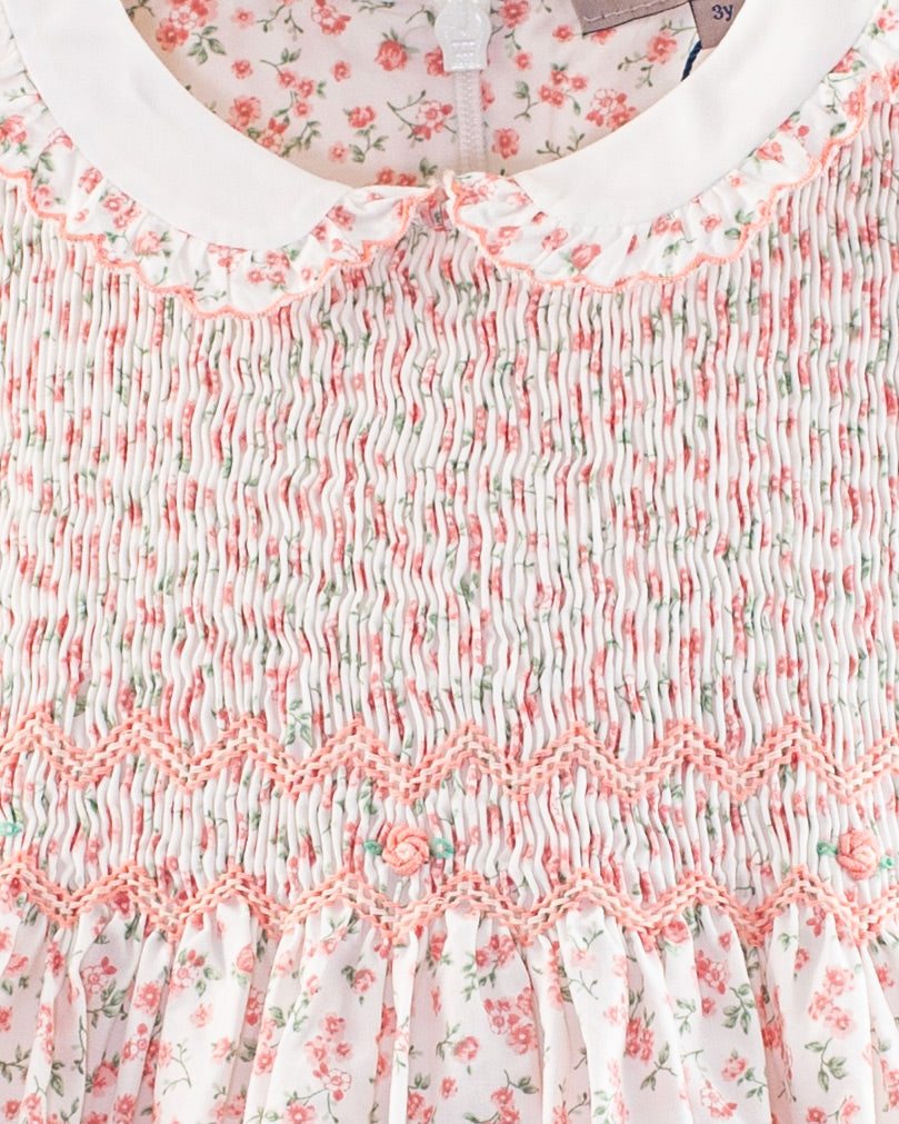 Sicily French Pink Floral Smock - Smocked Dress