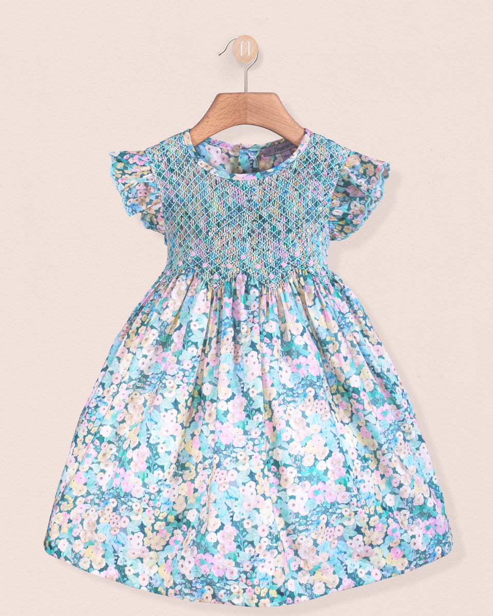 Beatrice Liberty Hollyhocks Moss Smock