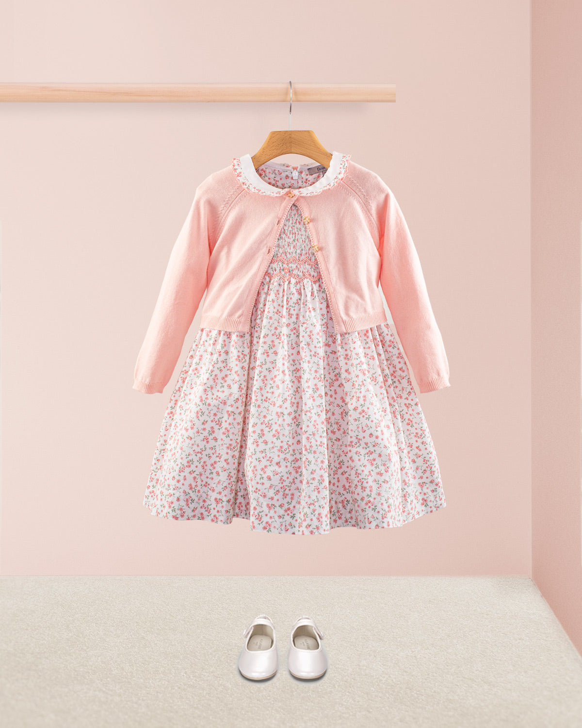 Sicily French Pink Floral Smock - Smocked Dress
