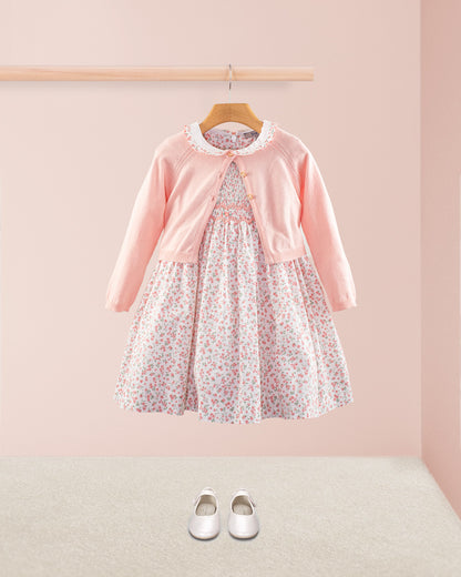 Sicily French Pink Floral Smock - Smocked Dress