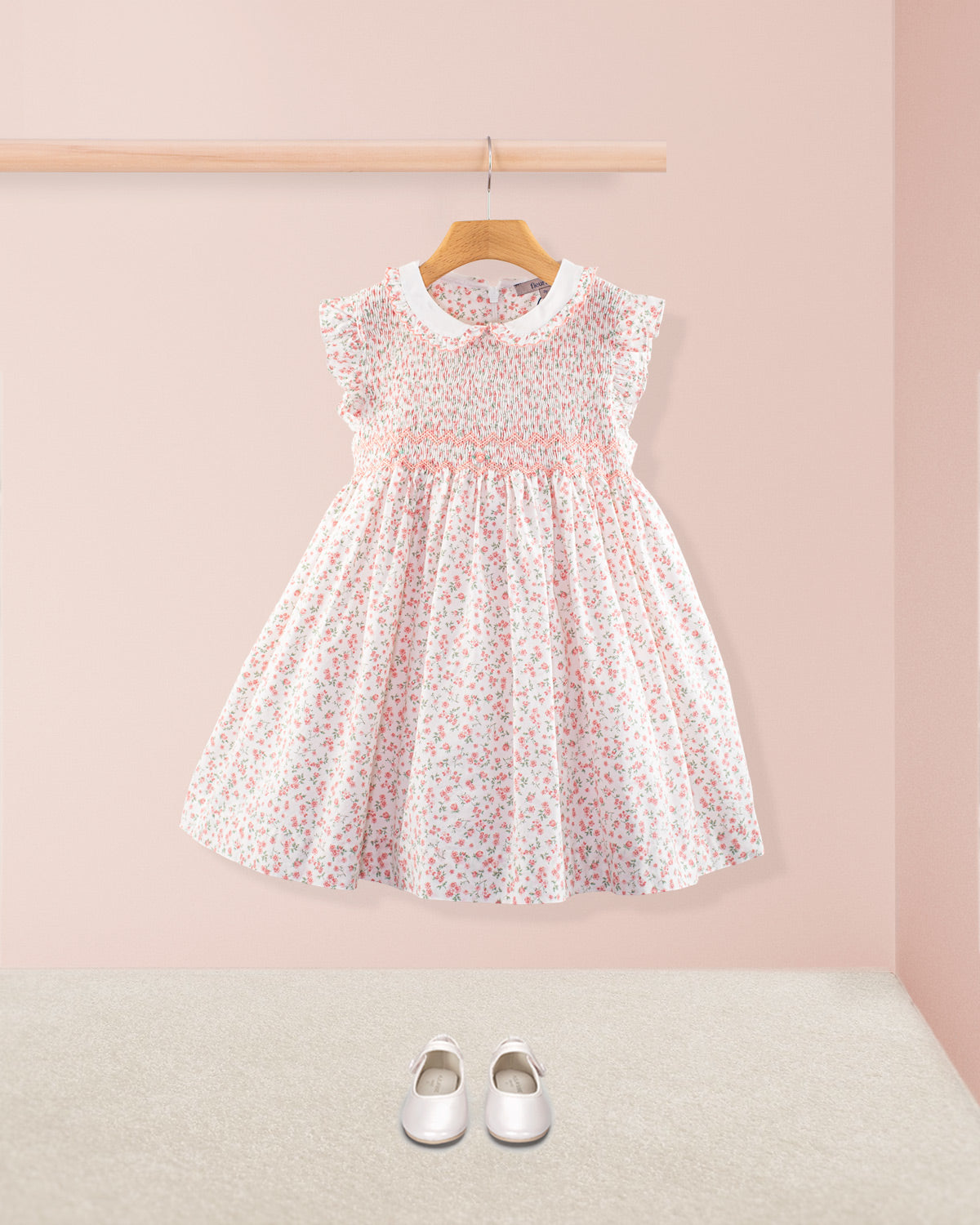 Sicily French Pink Floral Smock - Smocked Dress