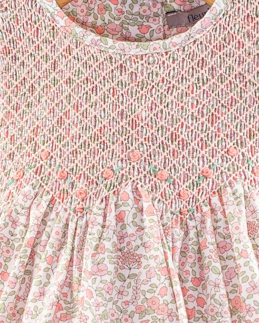 Beatrice Garden Pink Smock - Smocked Dress