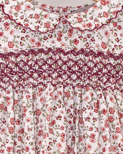 Beatrice Small Burgundy Floral Bubble - Romper