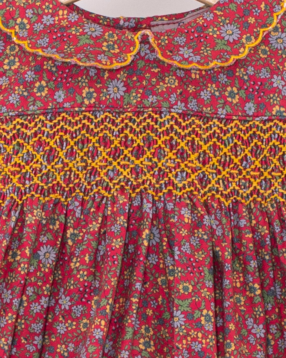 Beatrice Mini Red Floral Bubble - Romper