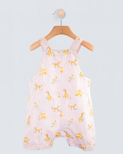 Starboard Beige Safari Animals Shortall - Romper