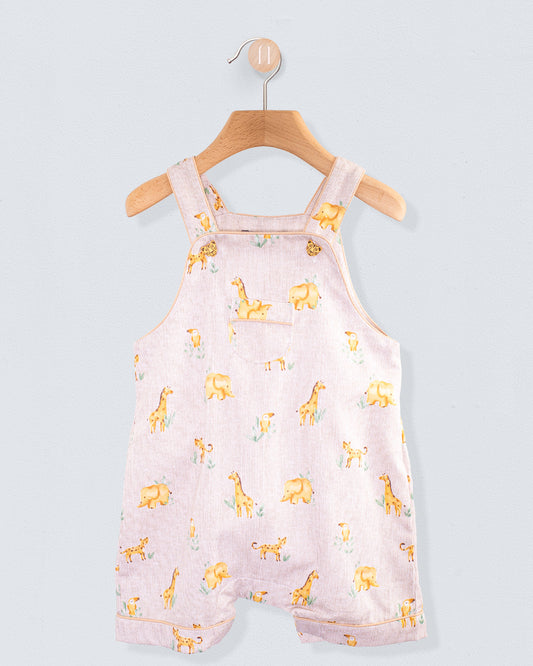 Starboard Beige Safari Animals Shortall - Romper