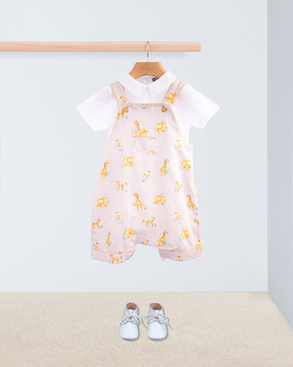 Starboard Beige Safari Animals Shortall - Romper