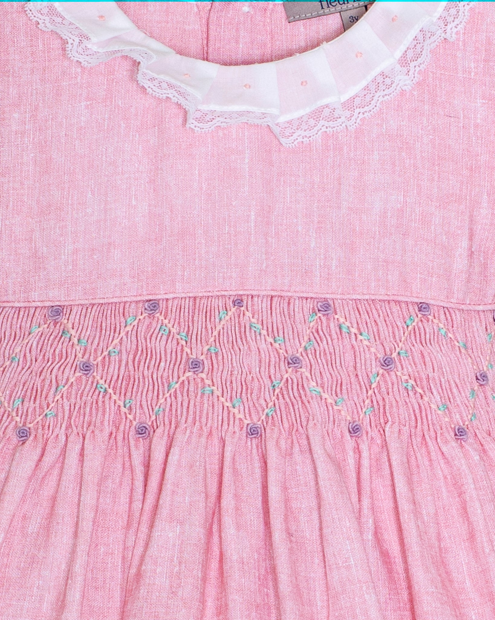 Bella Italian Pink Linen Smock - Smocked Dress