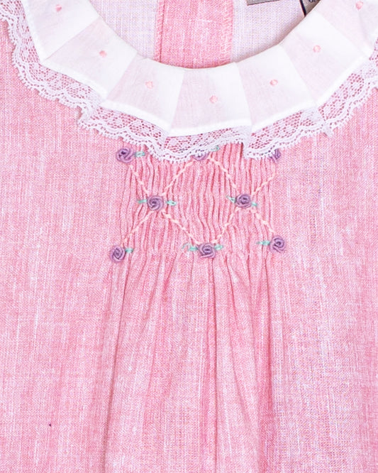 Bellina Italian Pink Linen Bubble - Romper